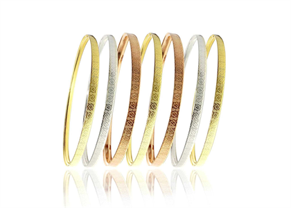 Three Tone Plated 7 Days Semanario Bangles